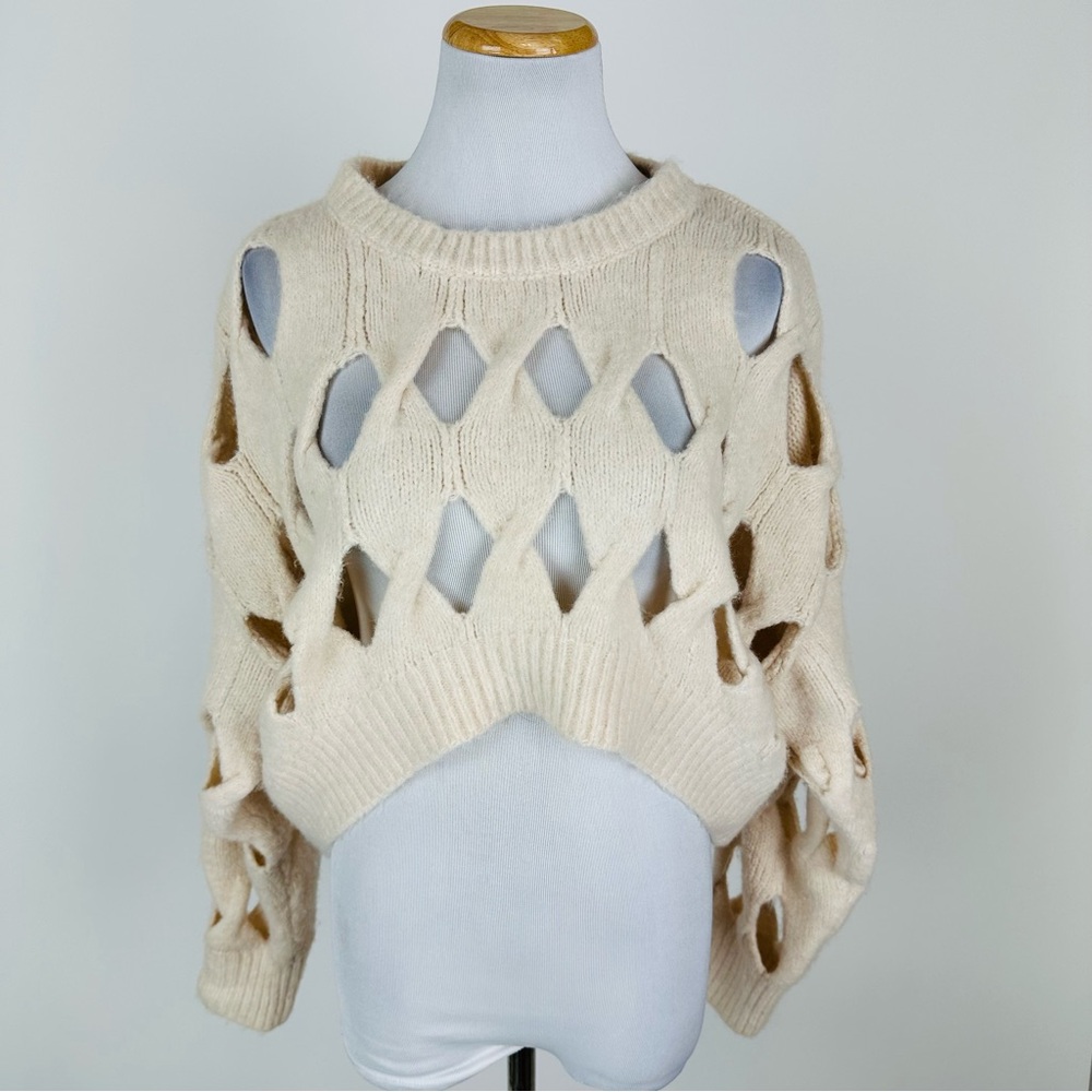 Silence + Noise Urban Outfitters Clara Open Stitch Sweater Size Small - Picture 2 of 10